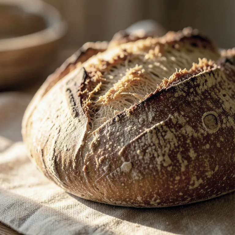 Pan de masa madre con su corteza crujiente