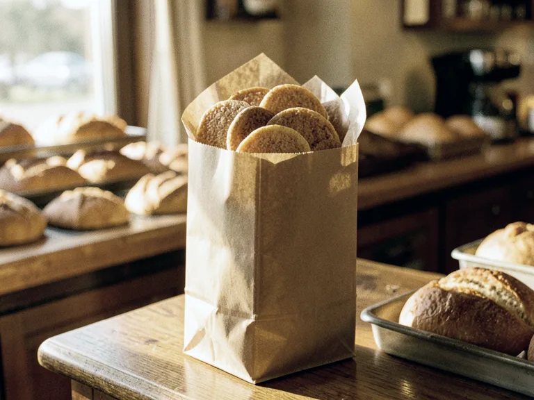 Bolsa de almojábanas recién hechas lista para llevar